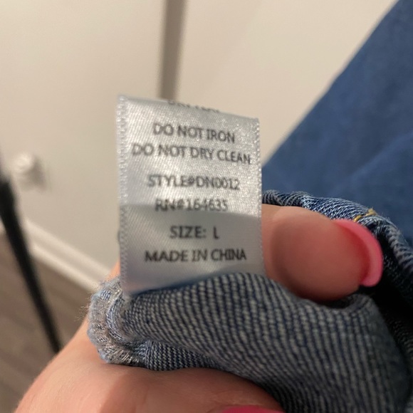 Denim Button Down Mini Skirt - Picture 3 of 4